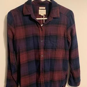 American Eagle purple and blue flannel NWT